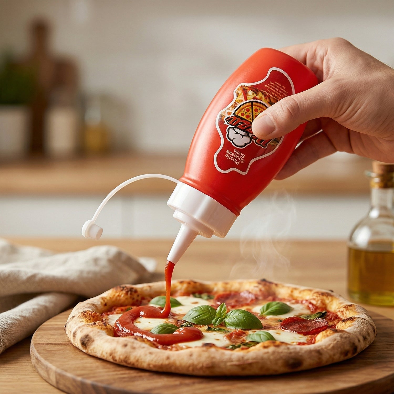 Small Plastic Squeeze Sauce Bottle for Pizza Ketchup Mayonnaise Dispensing (1 Pc)