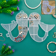 Mermaid Shape Storage Box Plastic Jewellery Organizer Multi Compartment (1 Pc)