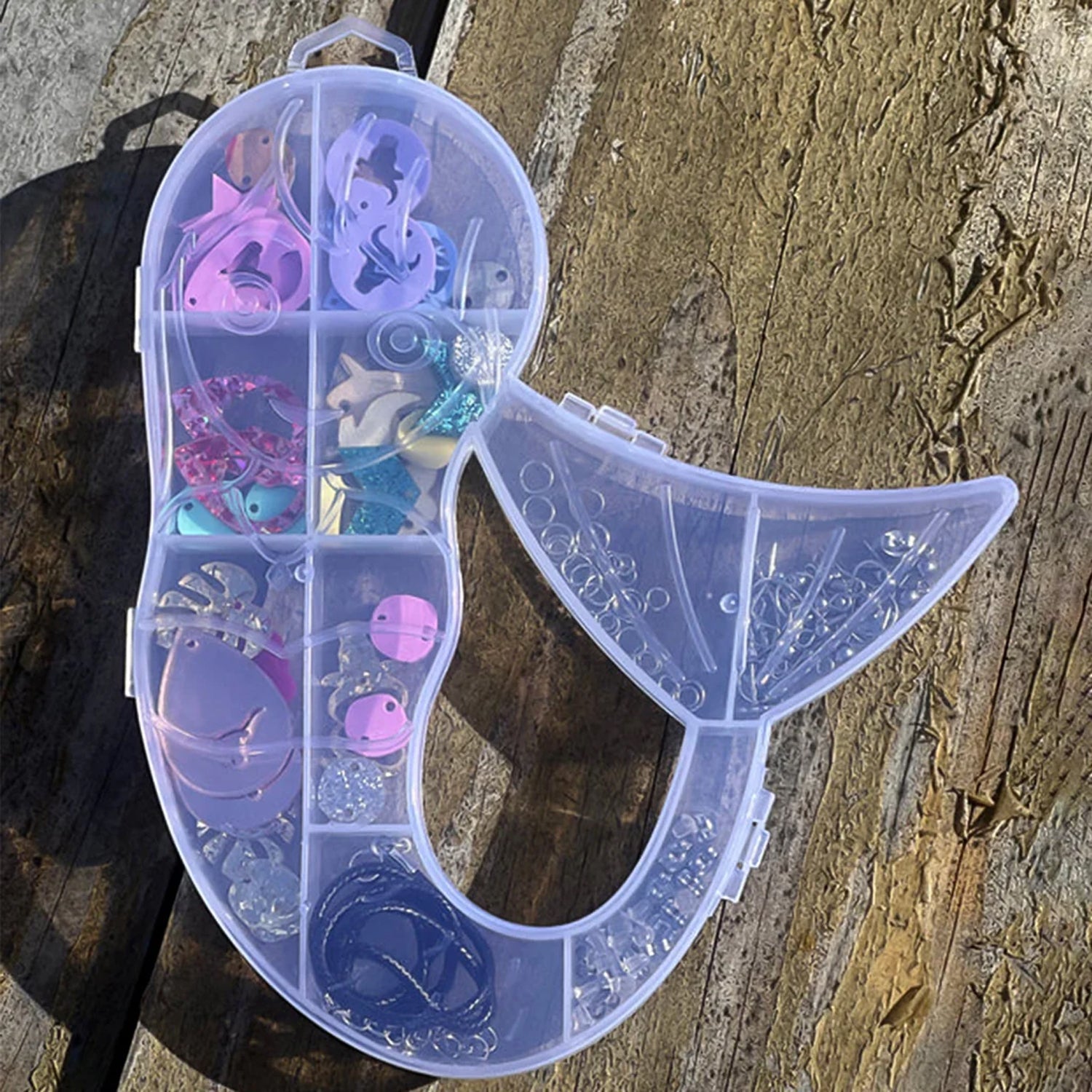 Mermaid Shape Storage Box Plastic Jewellery Organizer Multi Compartment (1 Pc)