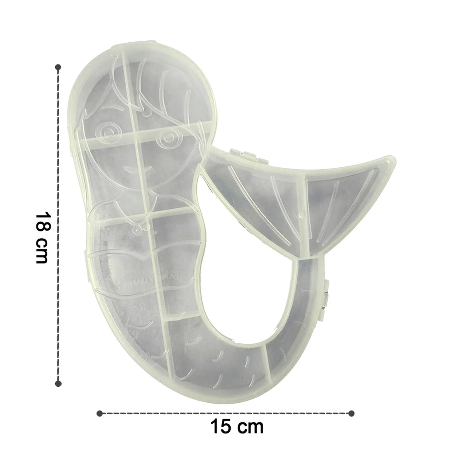 Mermaid Shape Storage Box Plastic Jewellery Organizer Multi Compartment (1 Pc)