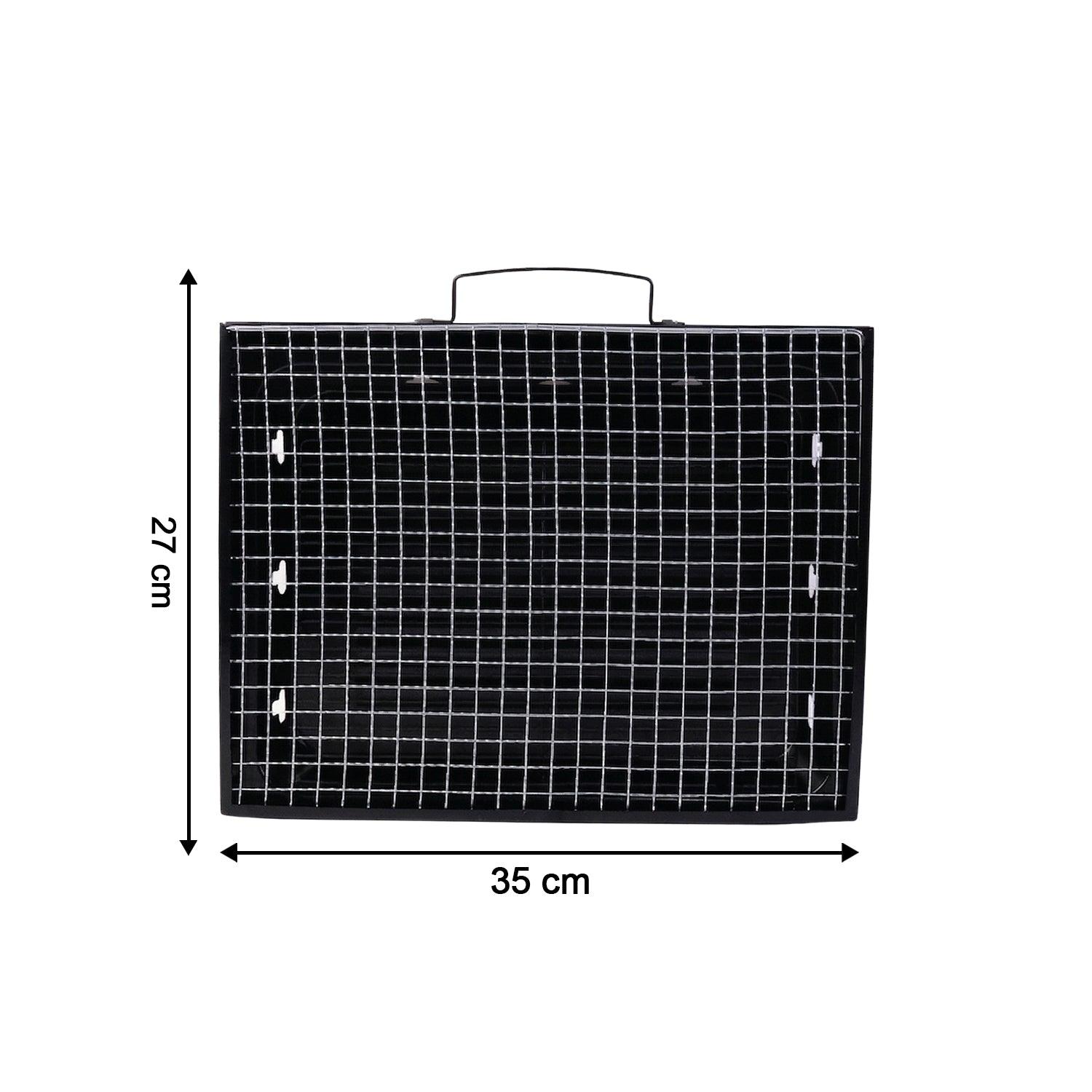 Portable Foldable Charcoal BBQ Grill with Grilling Mesh (1 Pc, 36x27 Cm)