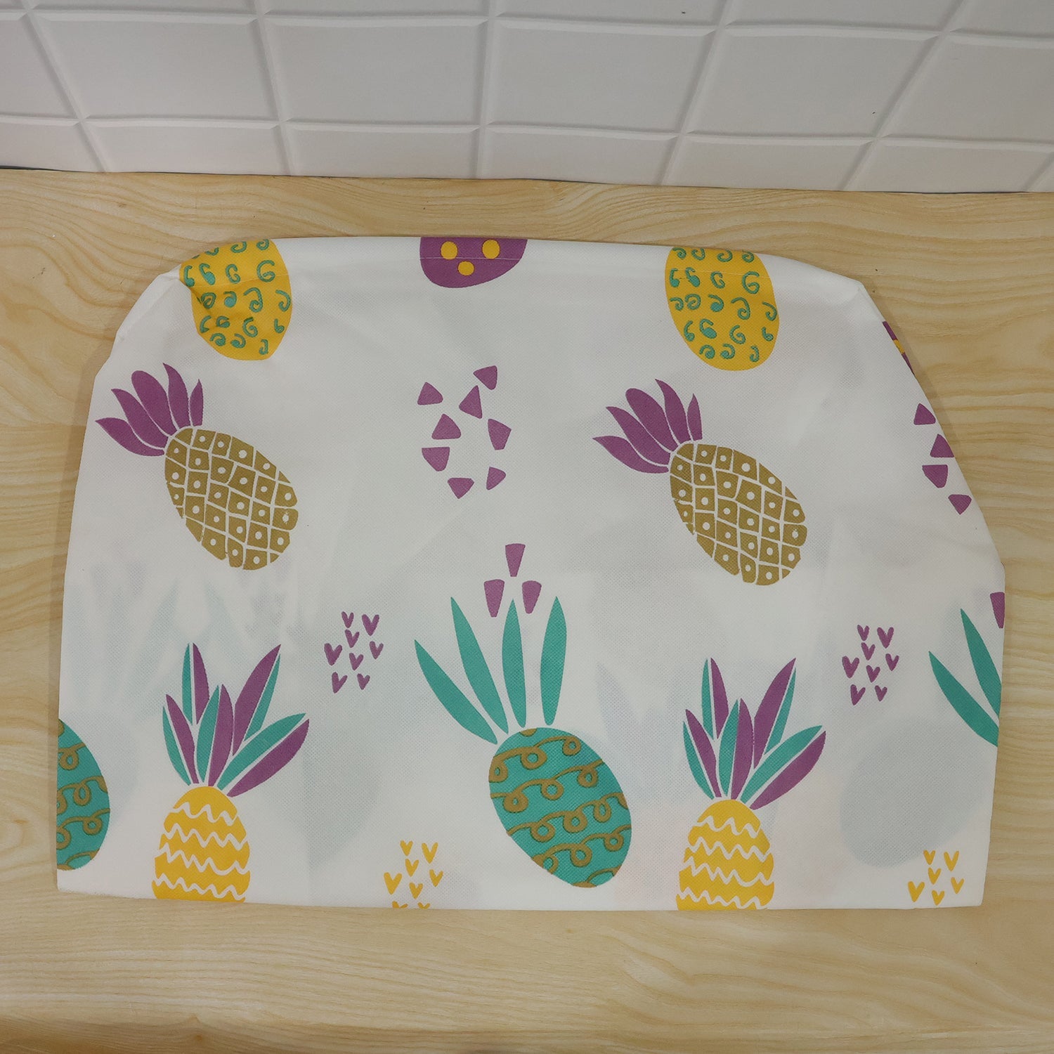 Live photo of printed fabric clothes storage bag