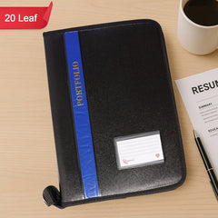 Aerotix A4 Portfolio File Zipper – 20 Leaf Professional Document Organizer Folder