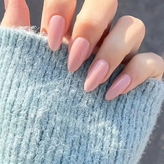 Artificial nails with glossy finish and white French tips