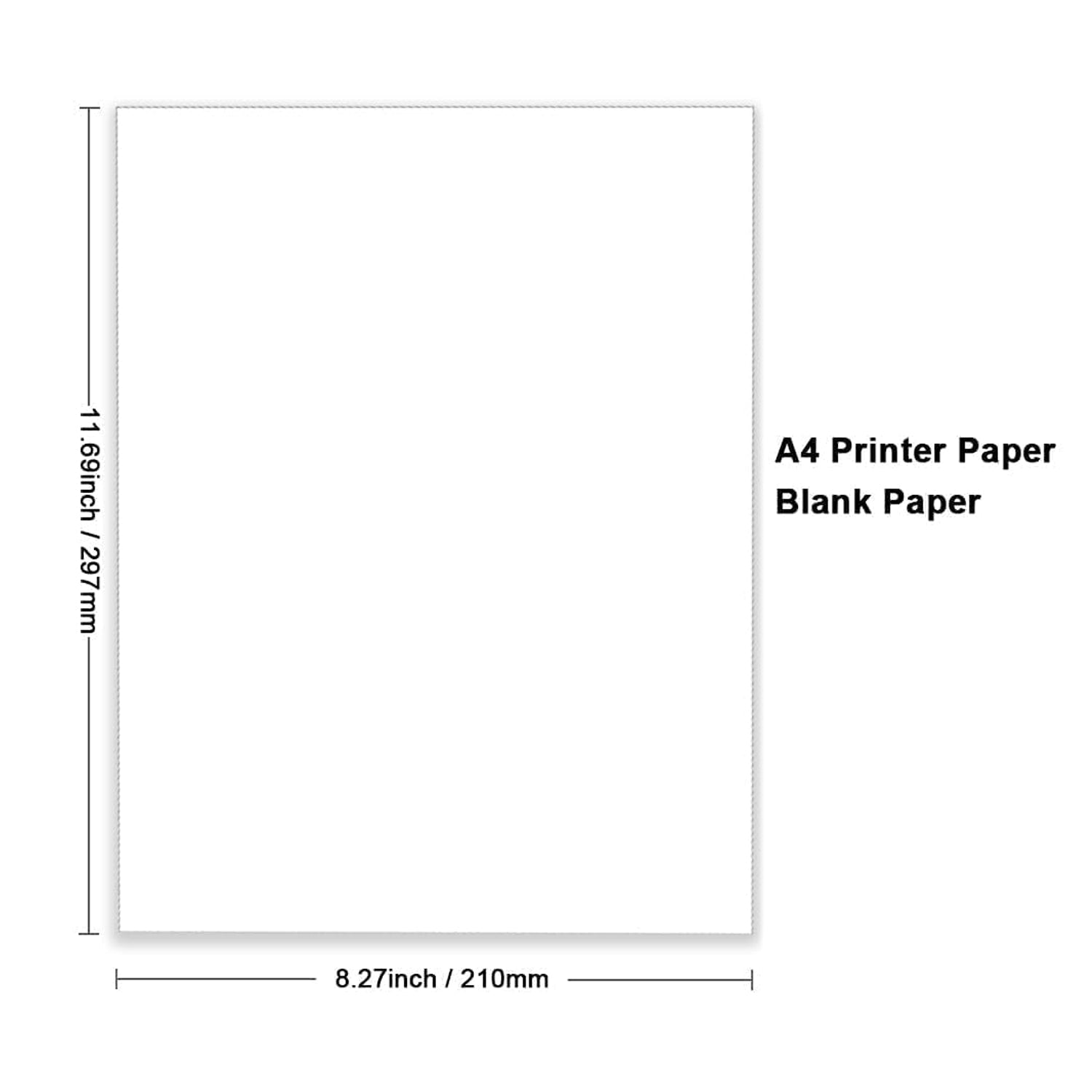 A4 paper stack showing size