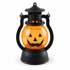 A single black and orange pumpkin lantern with a smiling face is centered on a clean white background.
