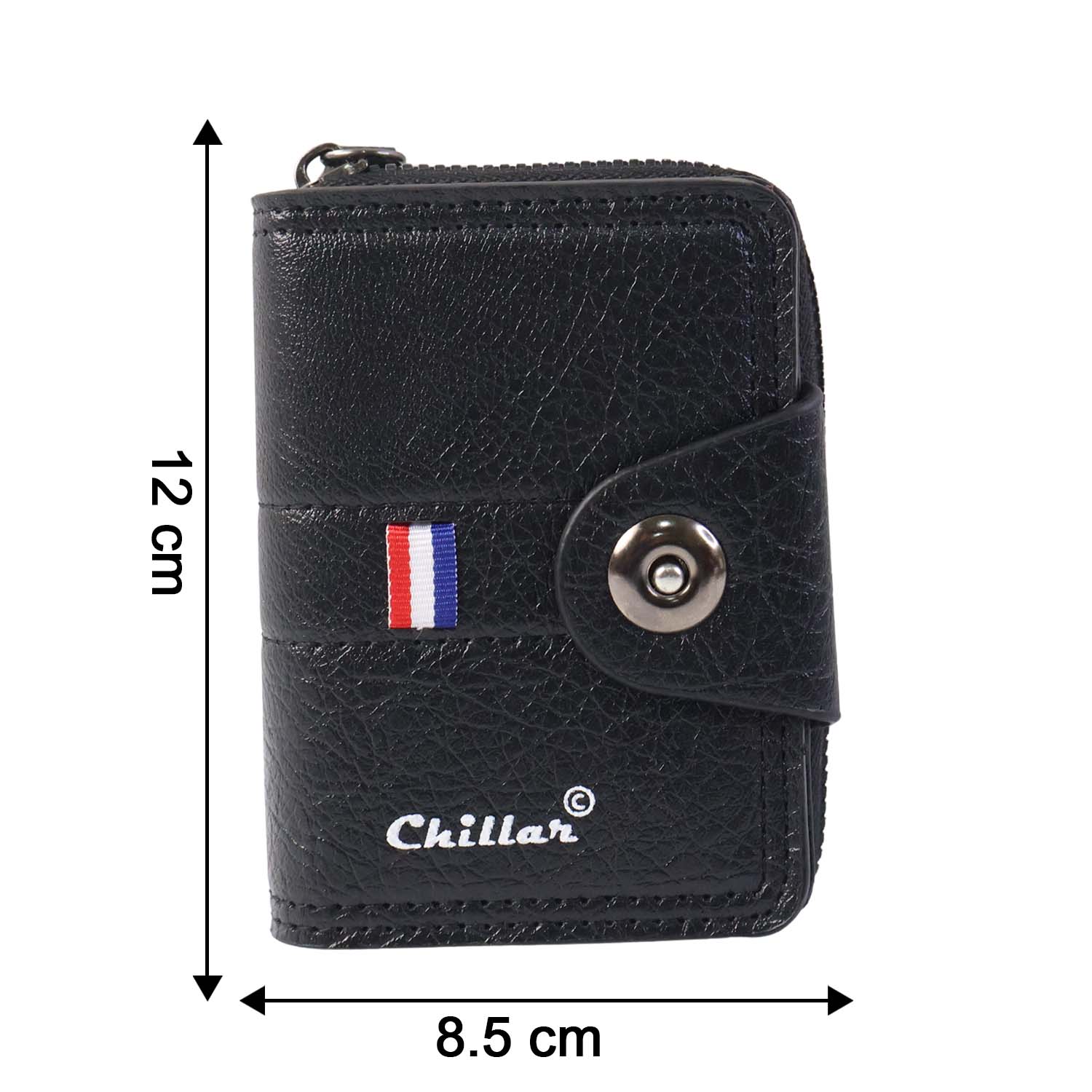 Premium Black Zip-Around Card Holder Wallet (1 Pc)