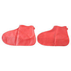 Waterproof Silicone Shoe Cover Red Color (1 Pair, Medium Size)
