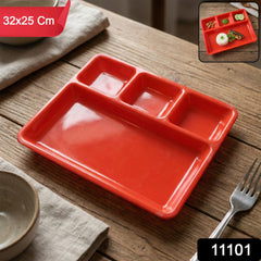 32 × 25 Cm Multipurpose Compartment Serving Tray (1 Pc)
