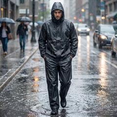Waterproof rain suit with hood for men and women