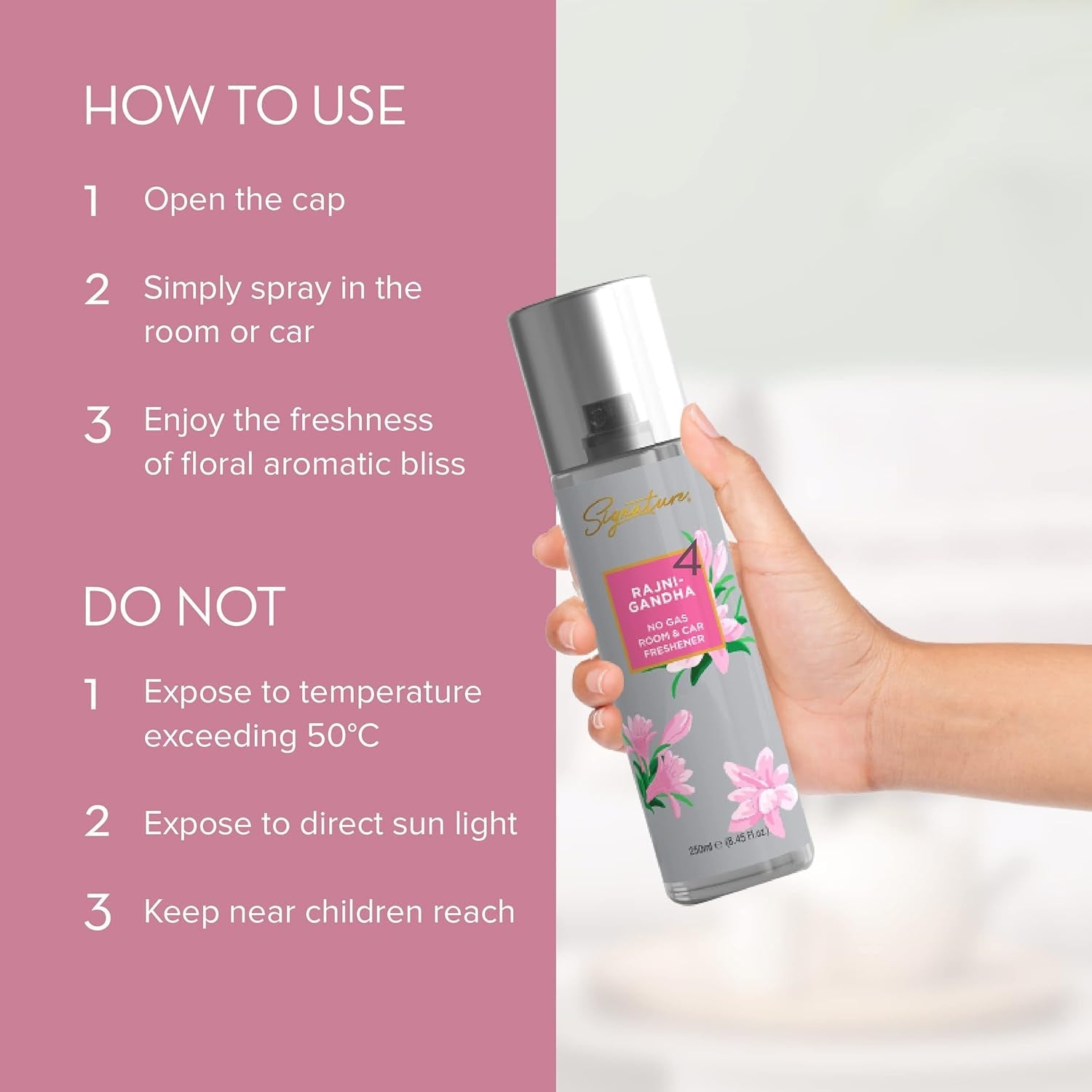 Long lasting Rajnigandha fragrance spray