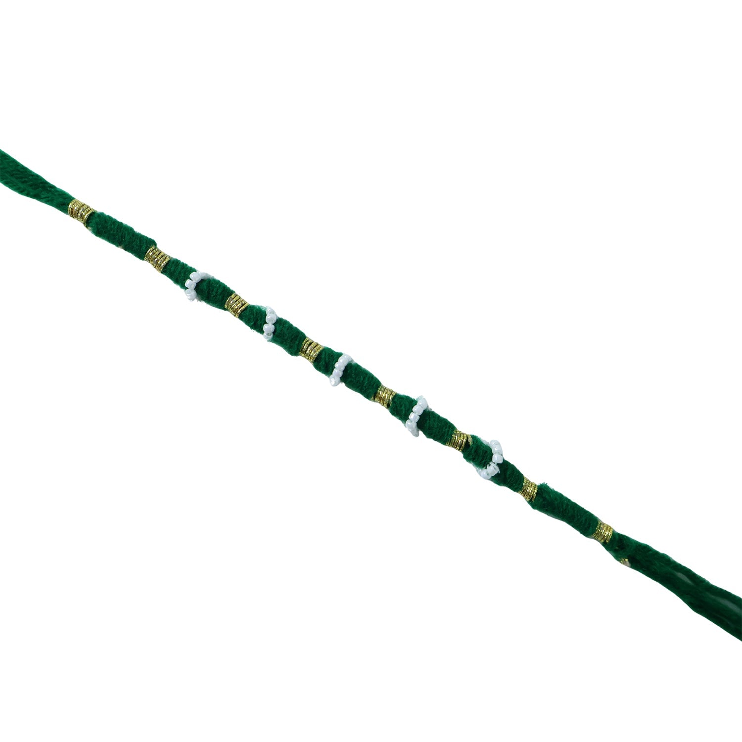 Traditional Green Pearl Beaded Rakhi (1 Pc, Mix Color)