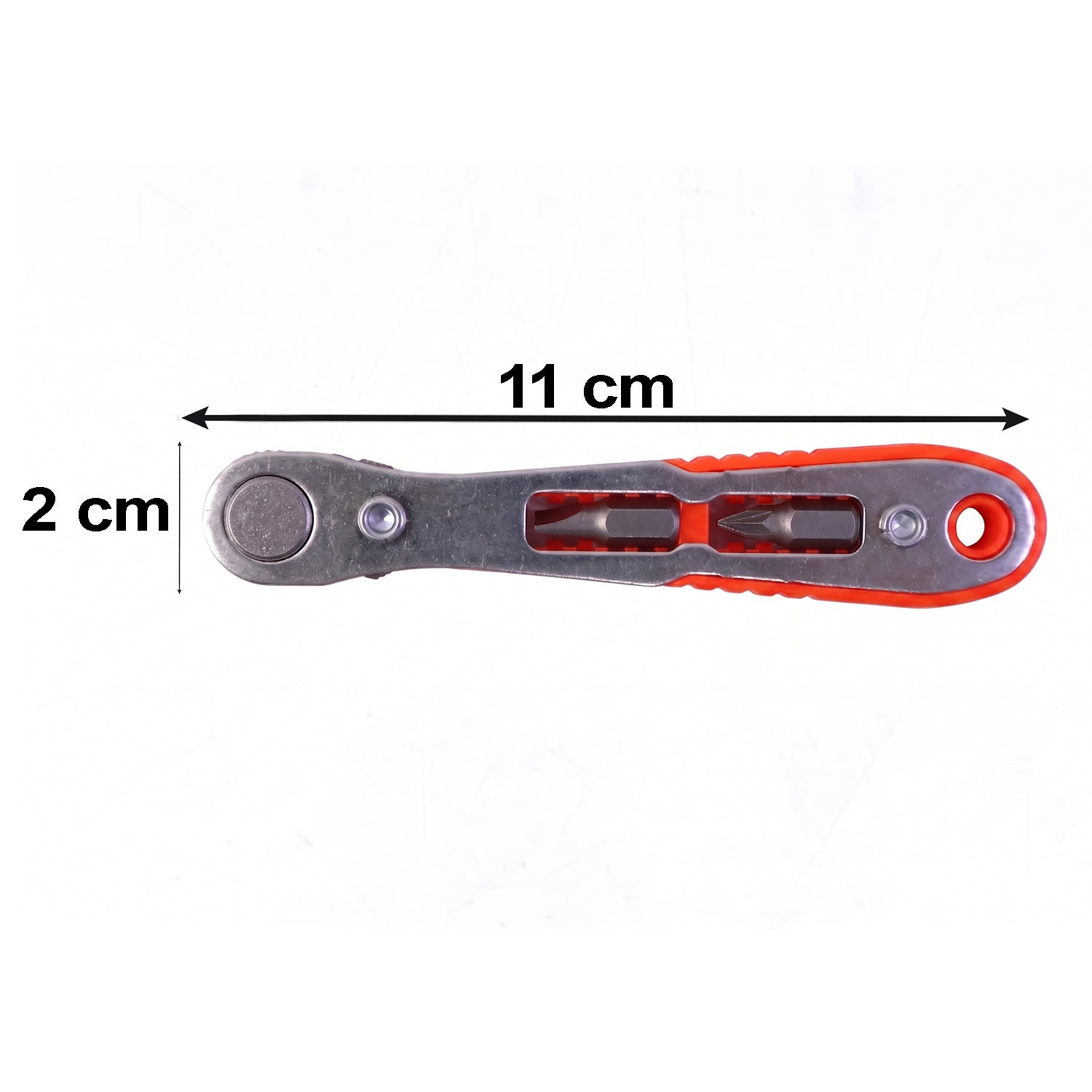 Side view of mini ratchet wrench with ergonomic handle