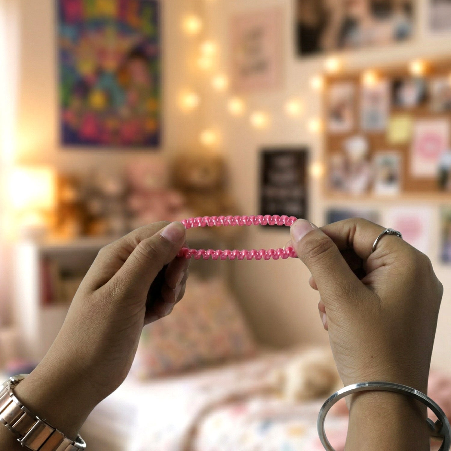 Telephone Wire Hair Band (1 Pc, Mix Color)