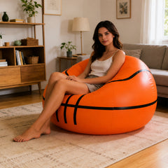 Inflatable lounge chair in a modern home setting