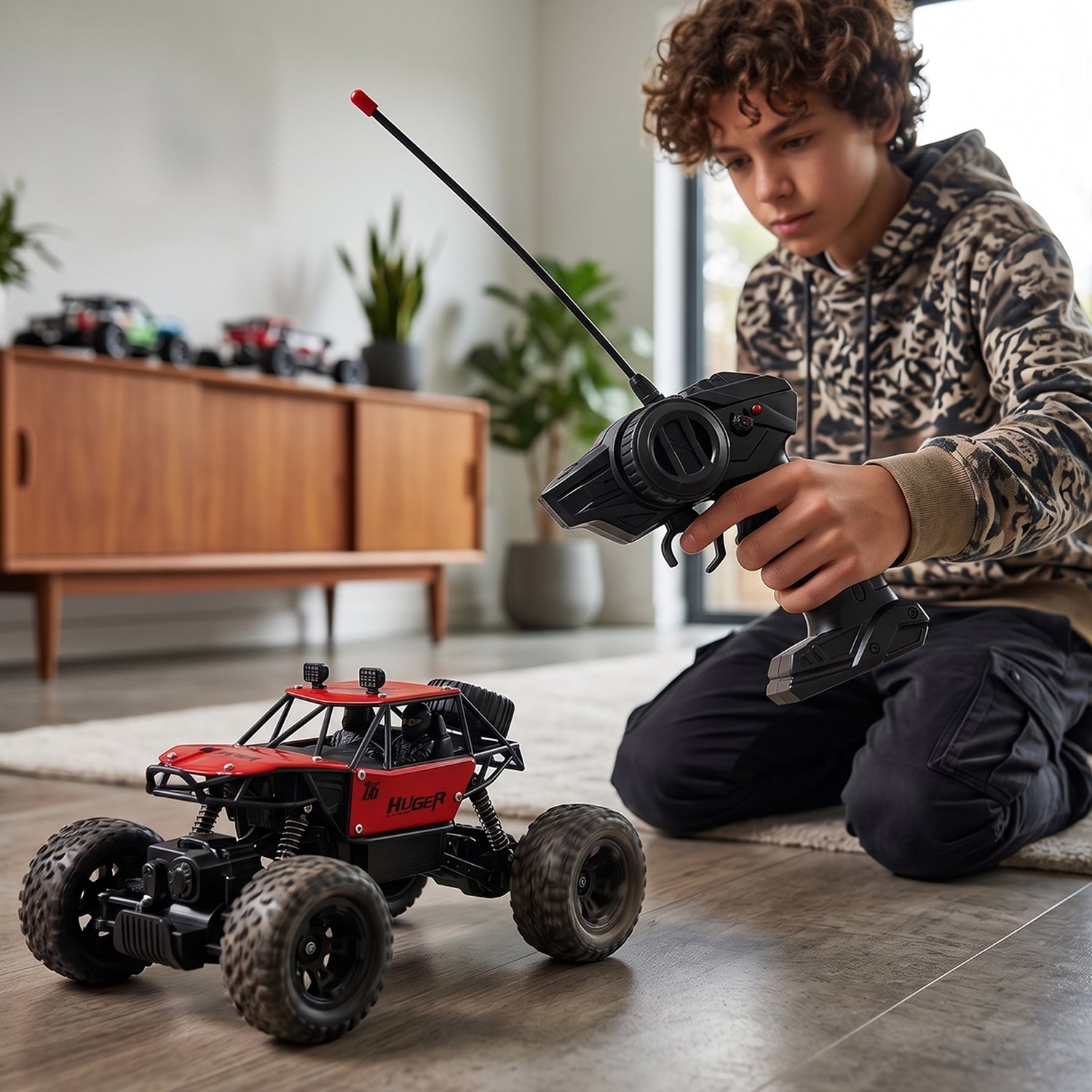 Rock Crawler Monster RC Truck All Terrain Stunt Racing Car Rechargeable Indoor Outdoor Toy Car
