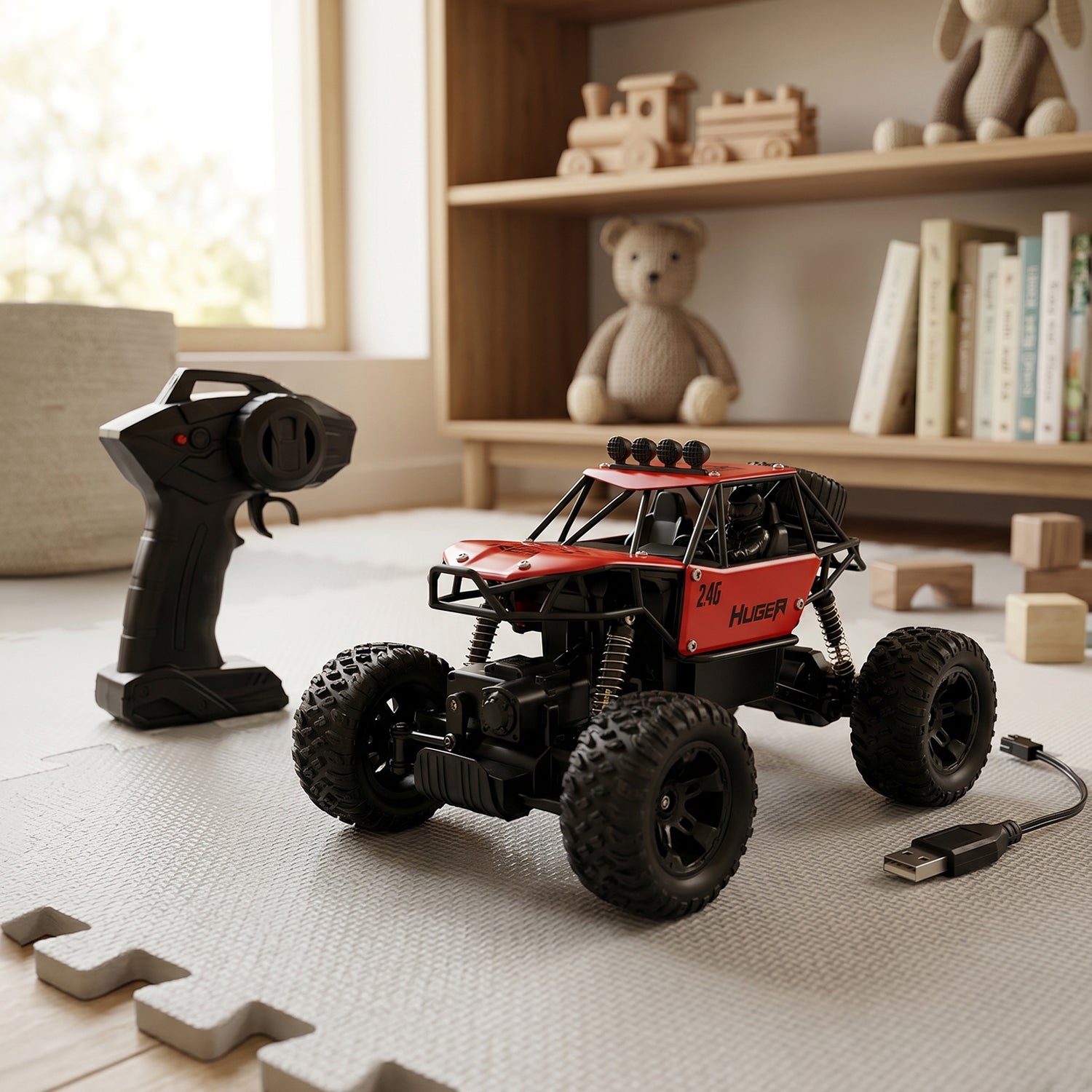 Rock Crawler Monster RC Truck All Terrain Stunt Racing Car Rechargeable Indoor Outdoor Toy Car