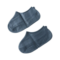 Silicone shoe cover with anti-skid sole on wet surface