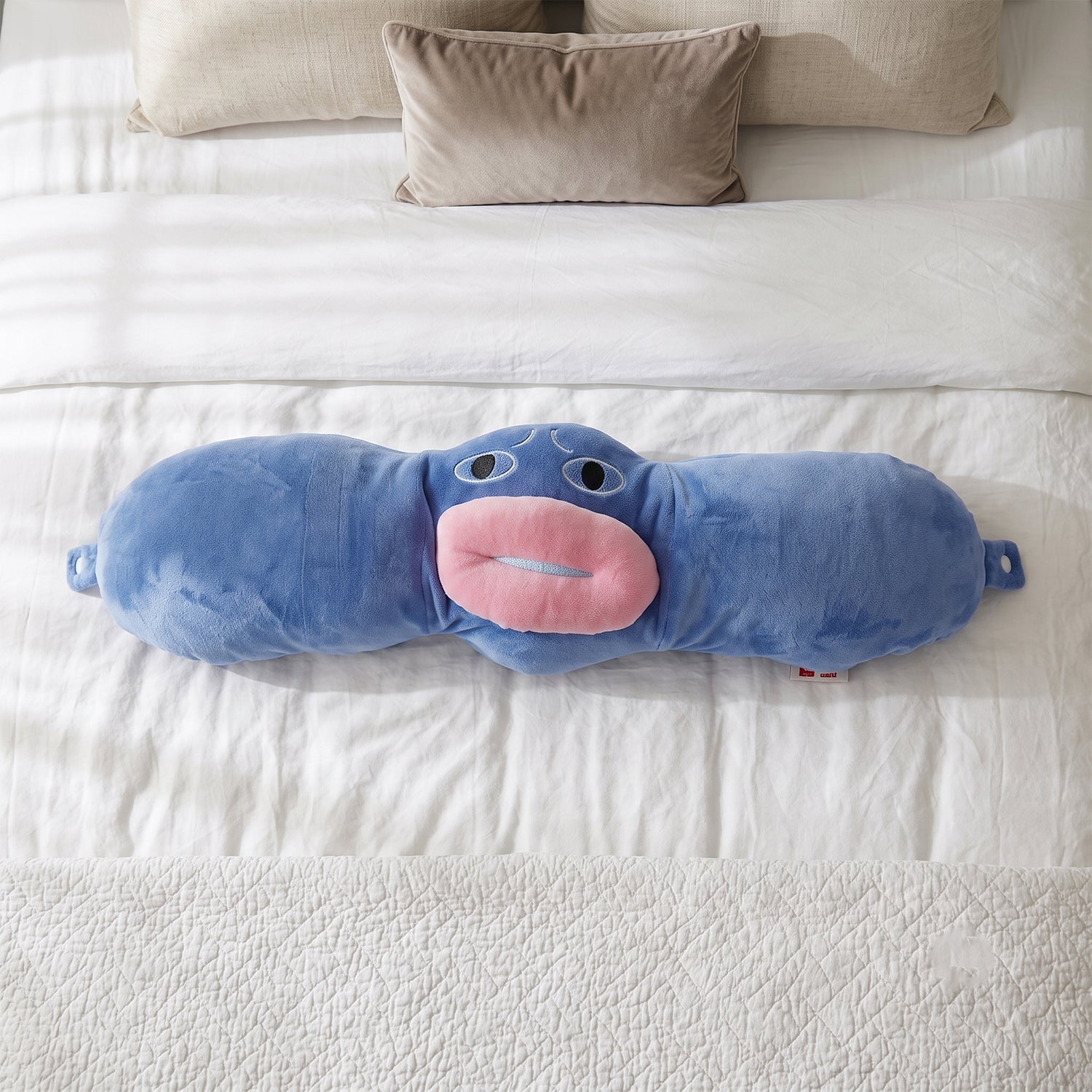 U Shaped Neck Pillow Blue Cute Character Travel Pillow Soft Support (1 Pc)