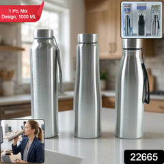 Stainless steel water bottle with secure lid