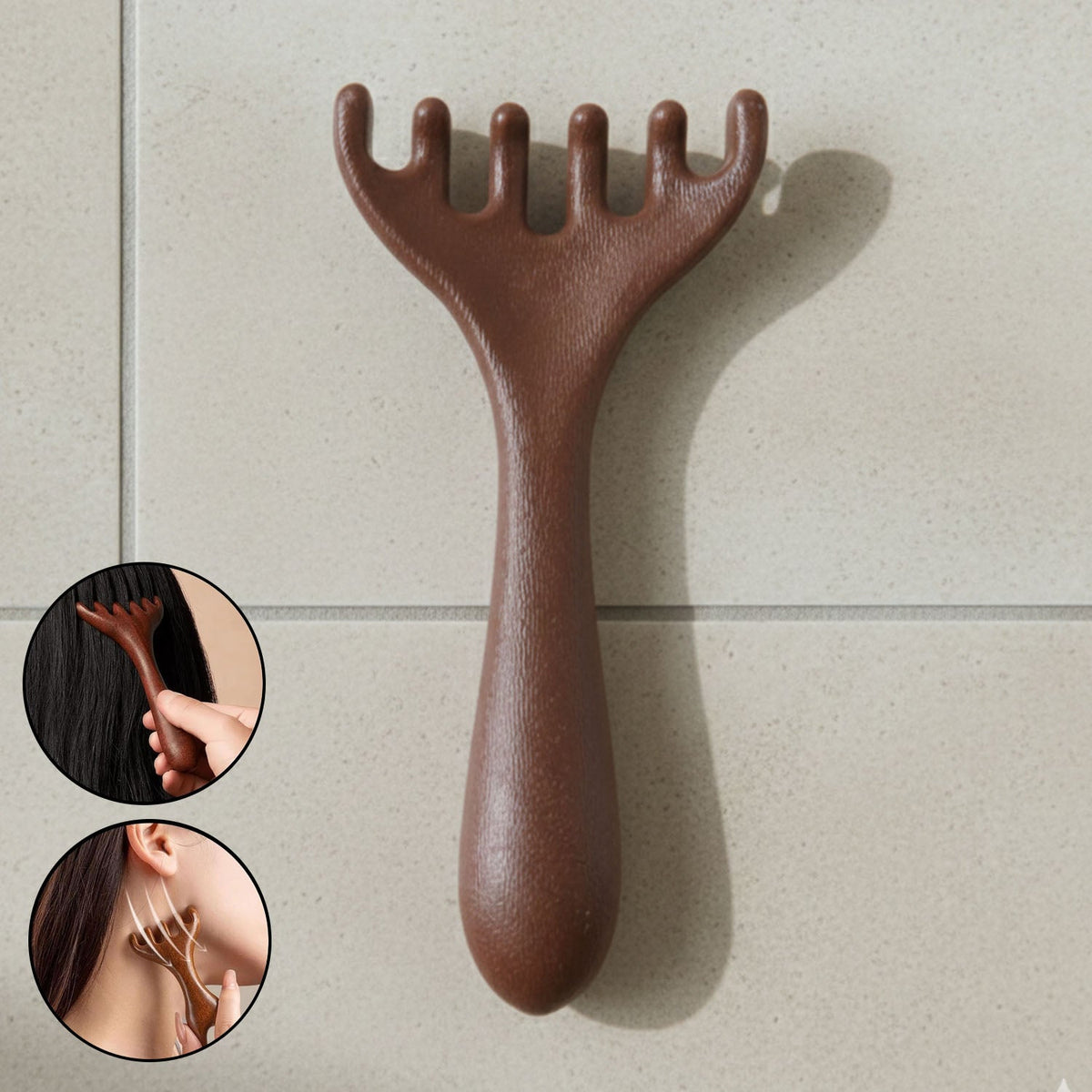 Manual Wooden Style Head & Neck Scalp Massager (1 Pc)