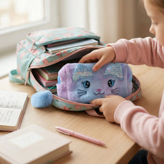 Kids Cute Cartoon Design Zipper Pouch (1 Pc, 25x12 Cm)