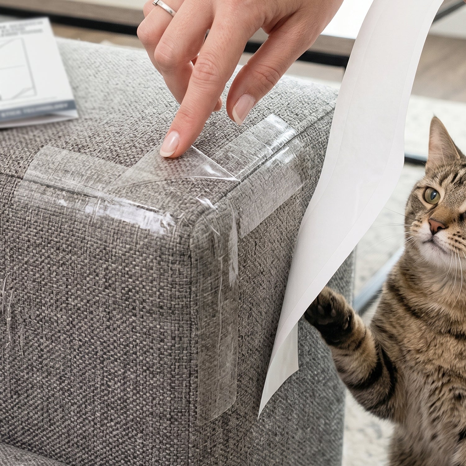 Multiple sheets of clear anti-scratch tape for pet training