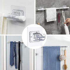 Clear punch-free adhesive pipe holder bracket