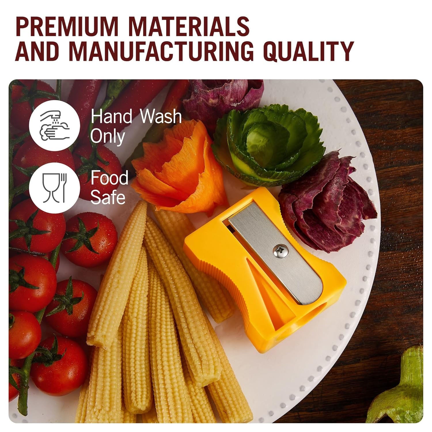 Top view of peeler and sharpener kitchen tool