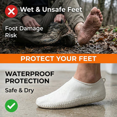 Waterproof Silicone Shoe Cover White Color (1 Pair, Medium Size)