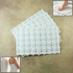 Anti-Slip Bathroom Massage Mat with Suction Cups (33 × 21 cm / 4 Pc)