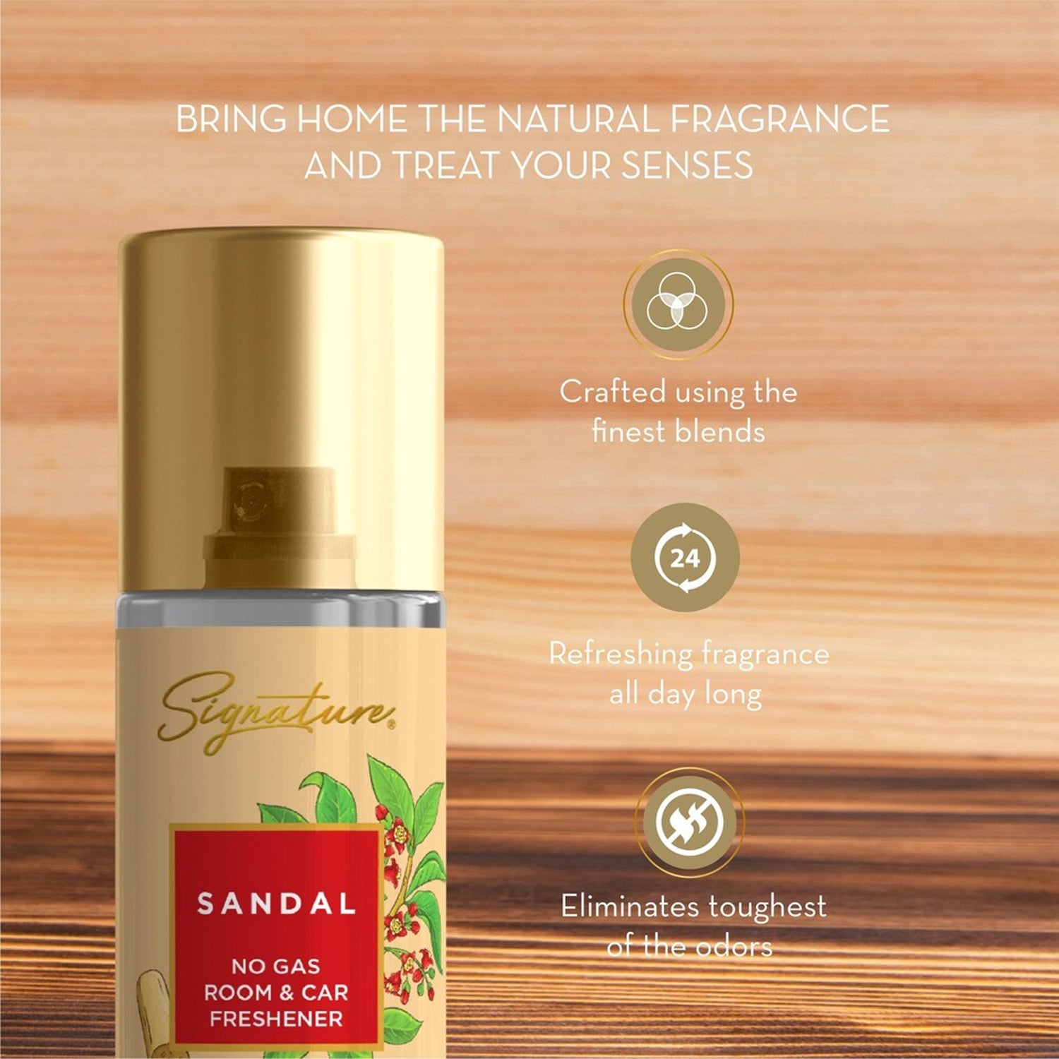 Long lasting sandal scent spray bottle