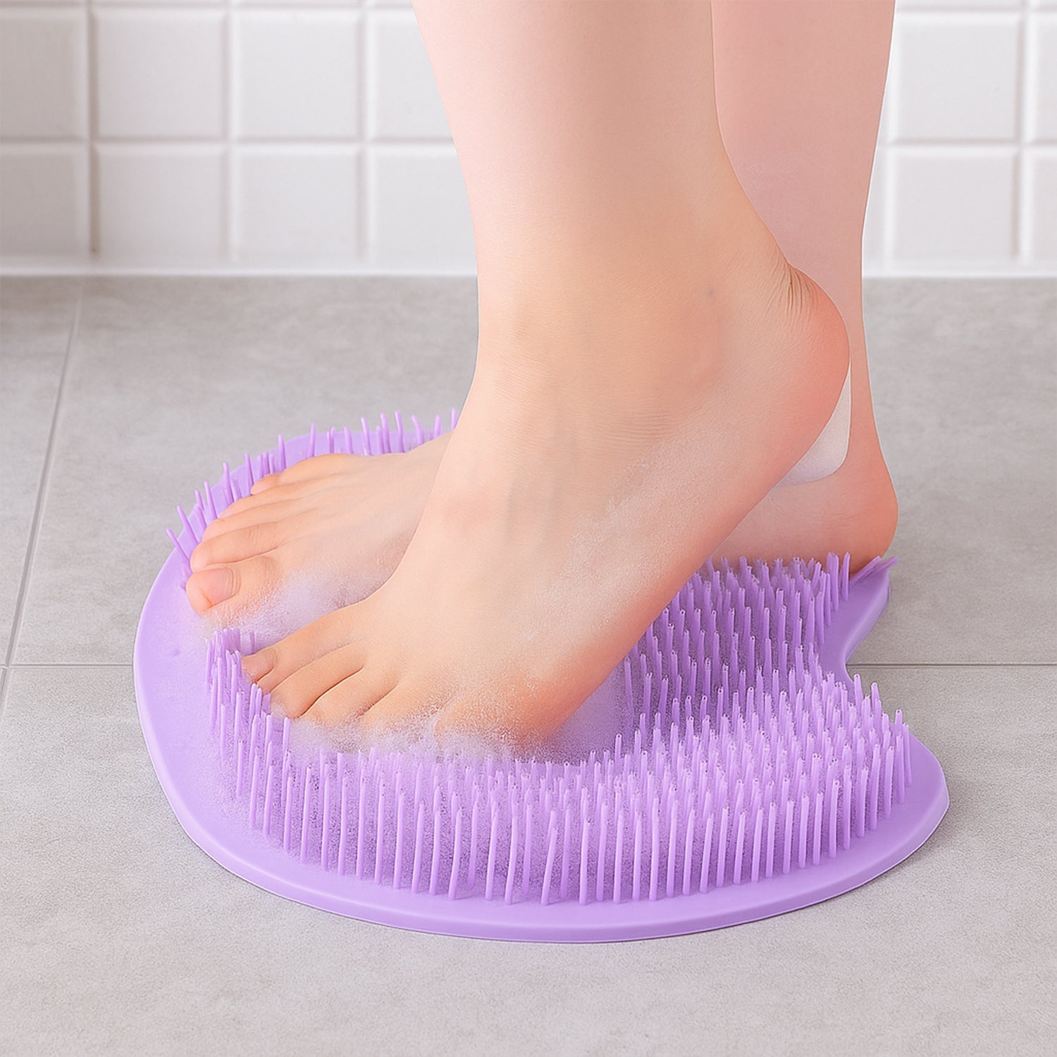 Purple Silicone Bath Massage Cushion – Suction Cup Exfoliating Foot Scrubber & Mat