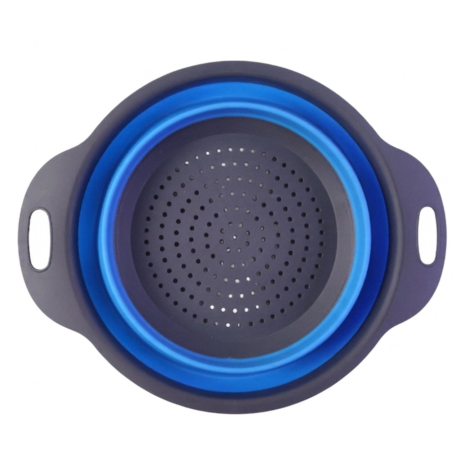 Durable food-grade silicone colander, lightweight and easy to clean.