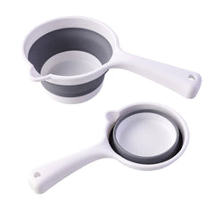 Detailed view of collapsible water scoop.