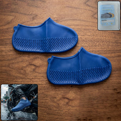 Blue silicone waterproof rain shoe cover