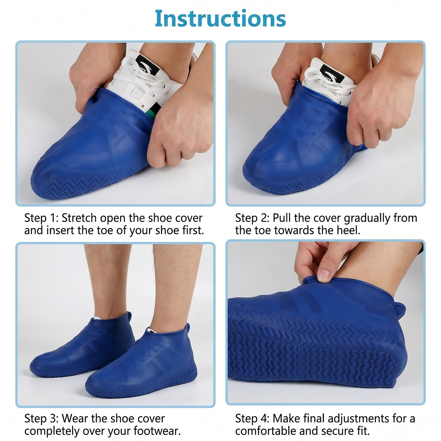 Rain shoe cover sole detail