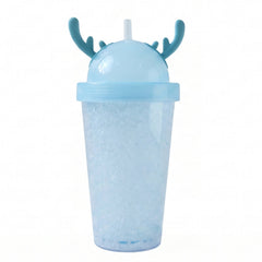 Reusable plastic tumbler with fun design and handle