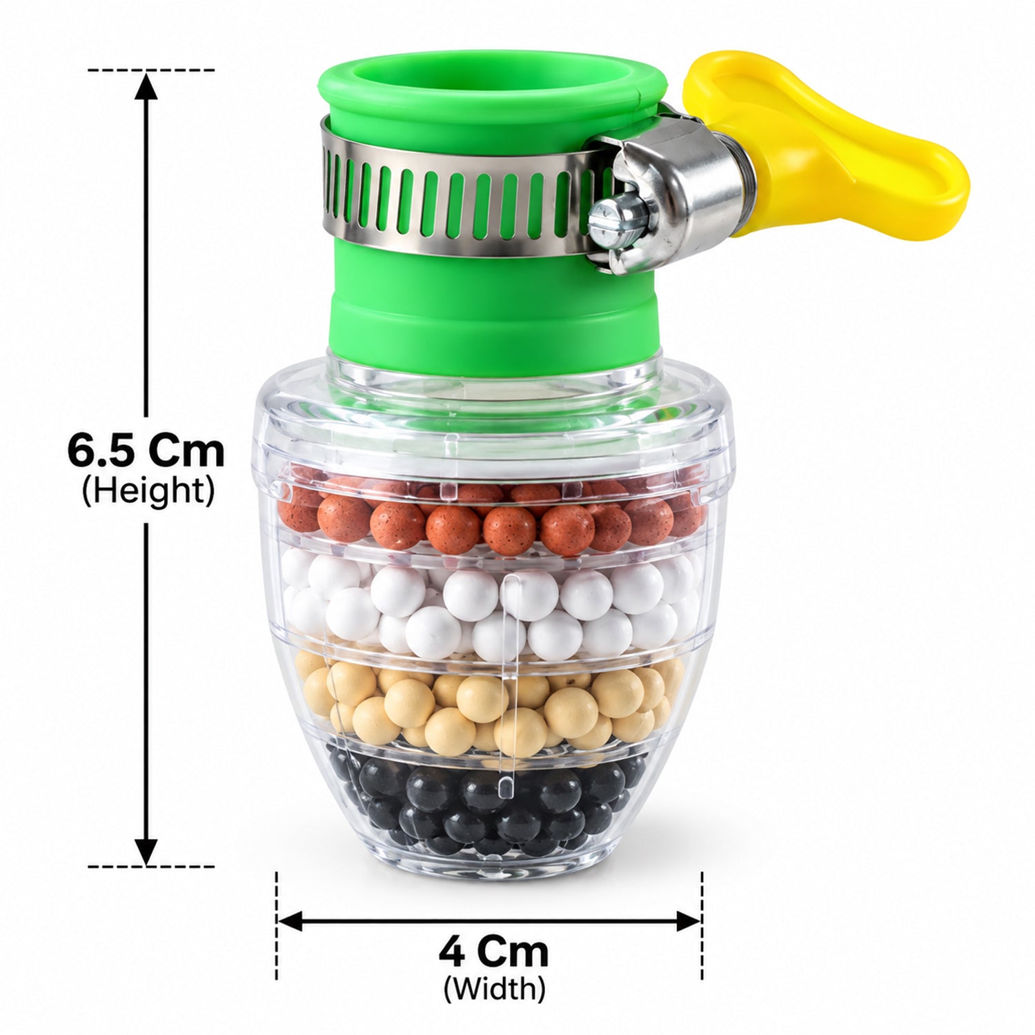 Six Layer Carbon Faucet Water Filter with Adjustable Clamp for Sink (1 Pc)