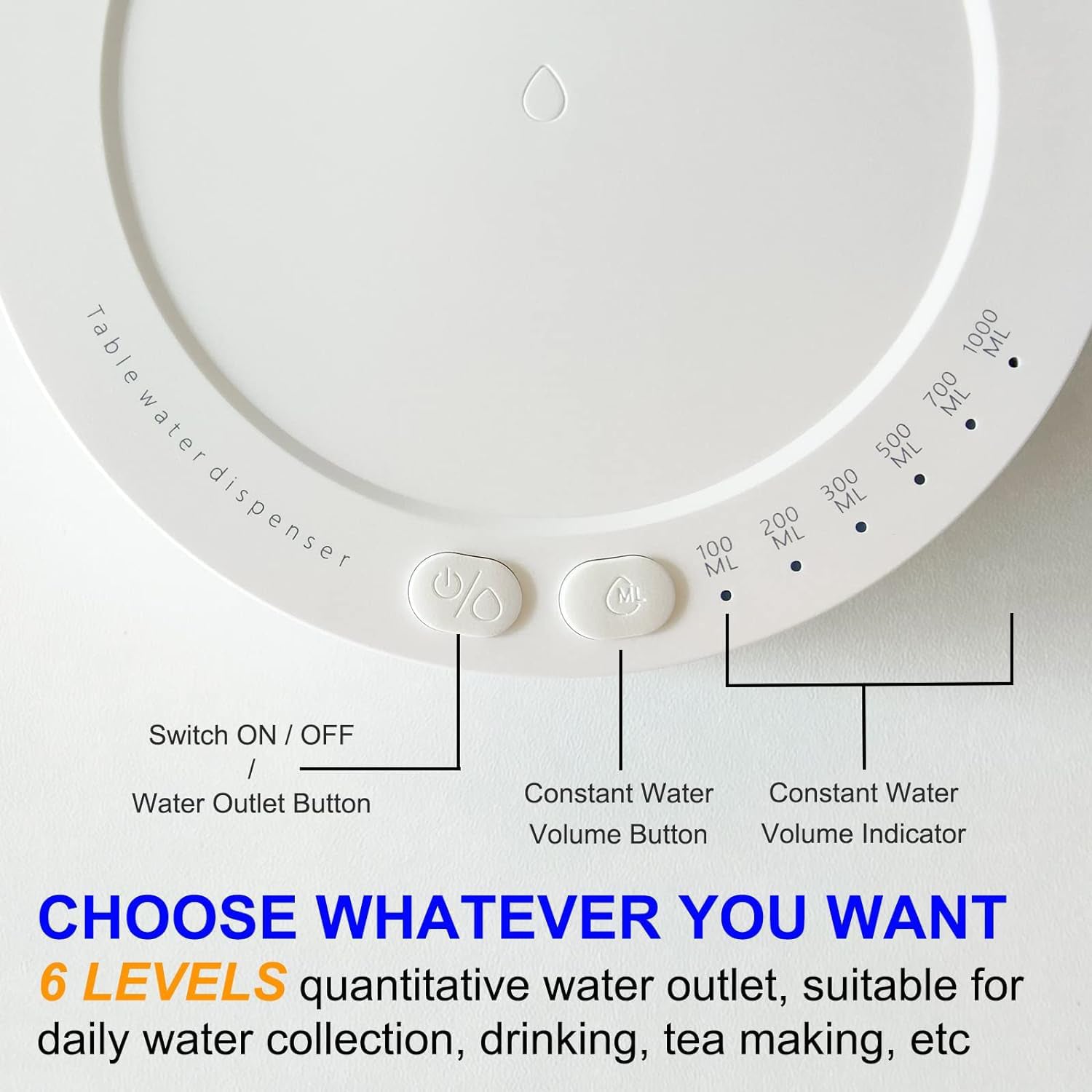 Smart Table Water Dispenser side view