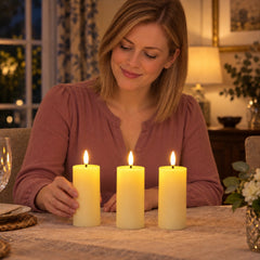 Battery pillar candles table decor