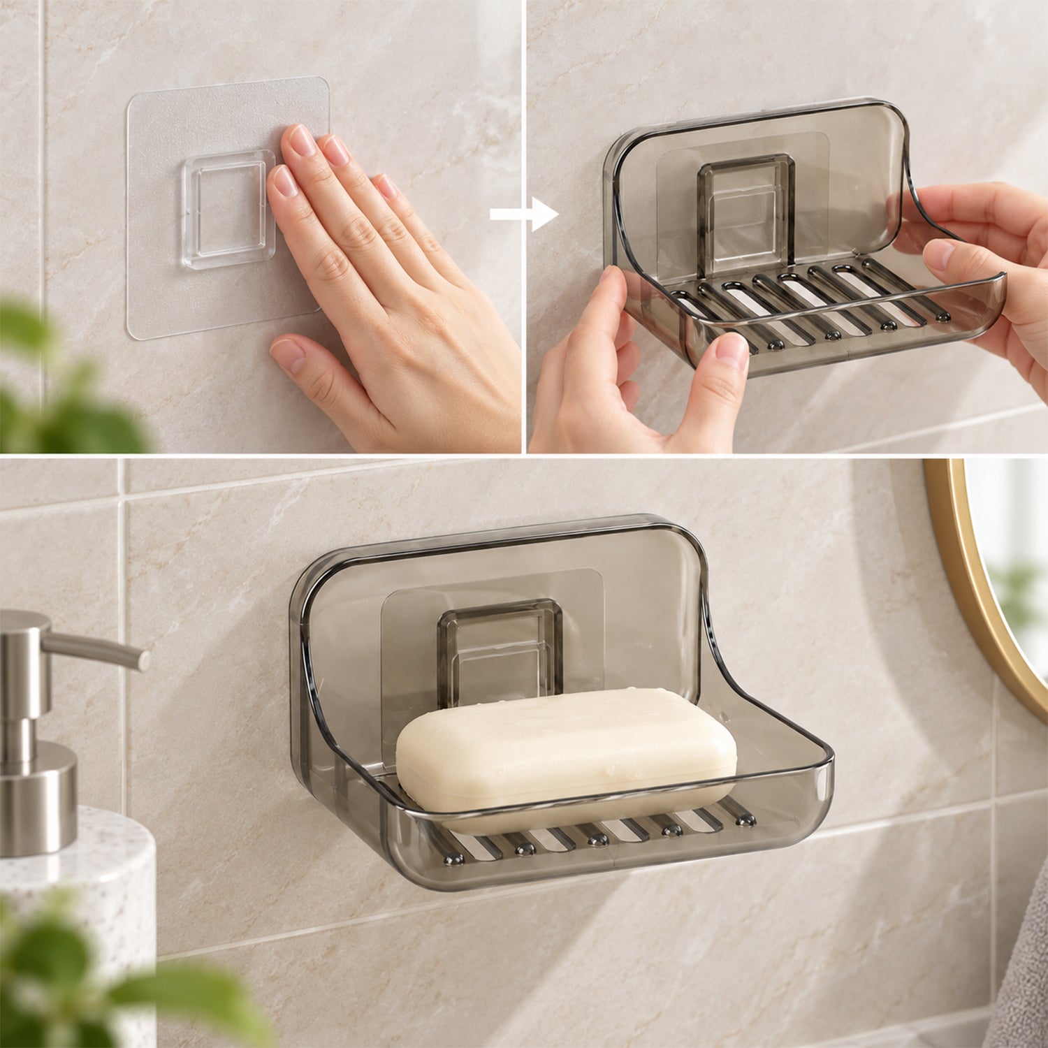 Soap holder drain detail