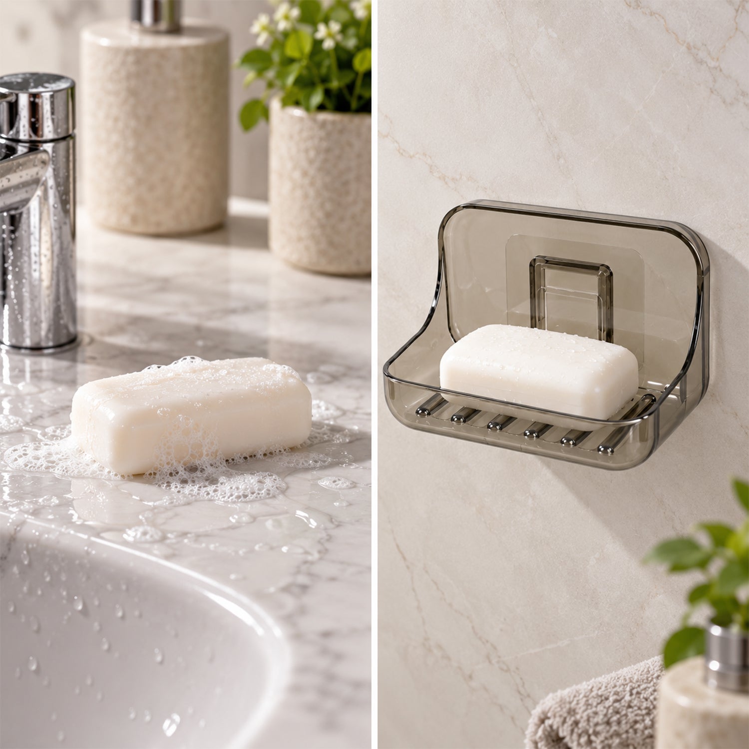 Soap holder adhesive mount detail