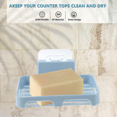Soap dish installed near bathroom sink