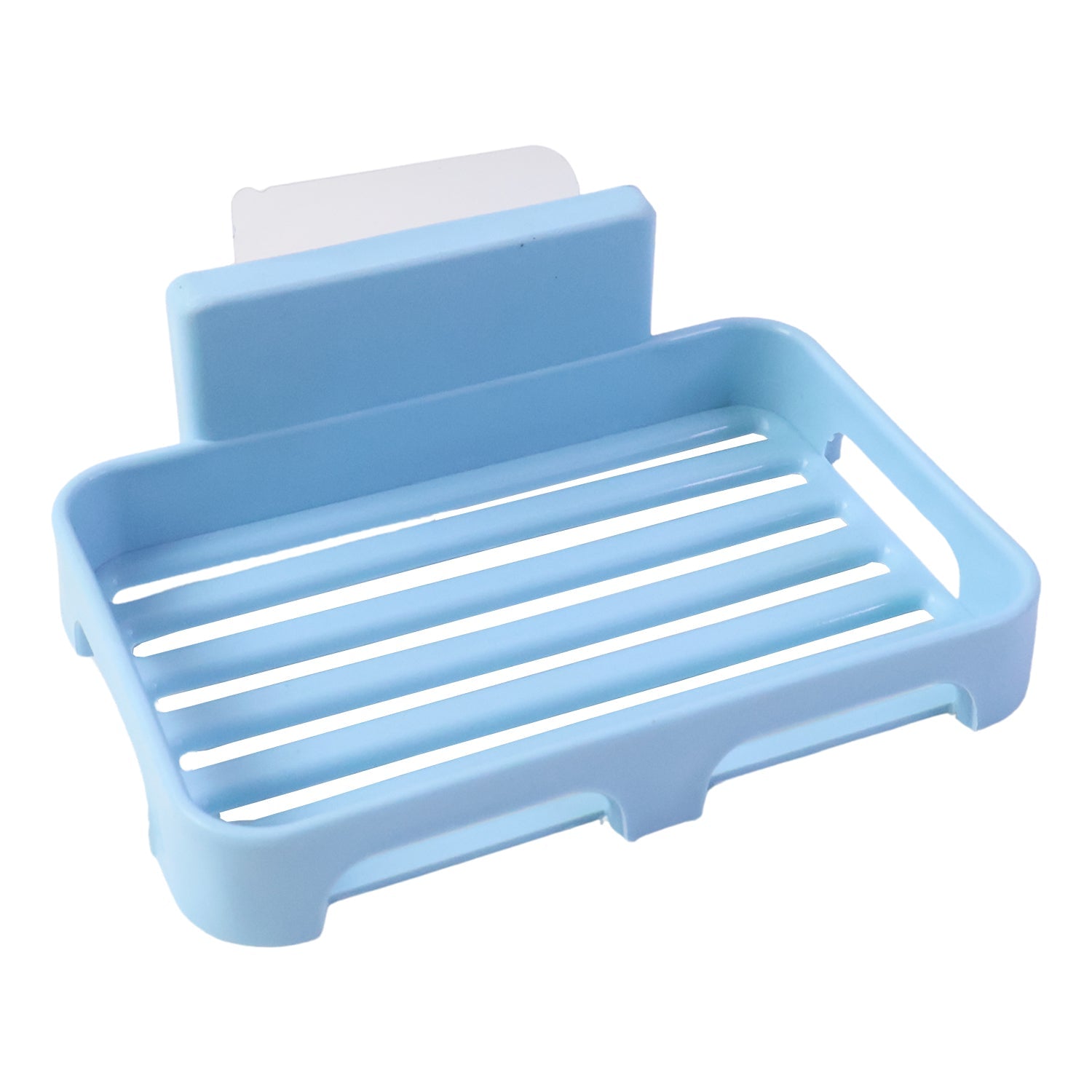 Side view of self-adhesive plastic soap holder
