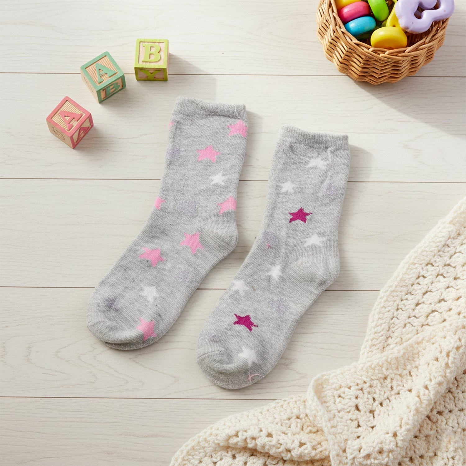 Kids Star Pattern Soft Ankle Socks (1 Pc)