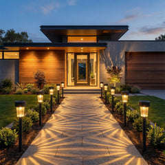 solar garden lights for lawn and pathway decor