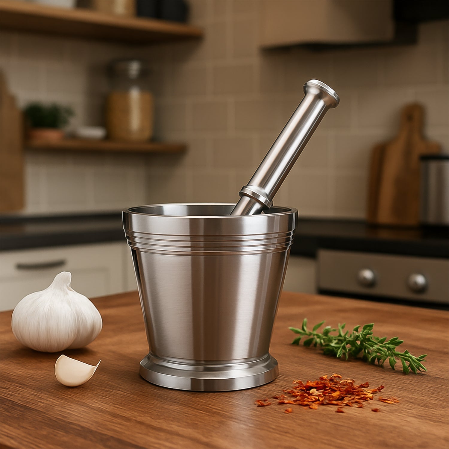 Heavy Duty Stainless Steel Mortar and Pestle Spice Grinder