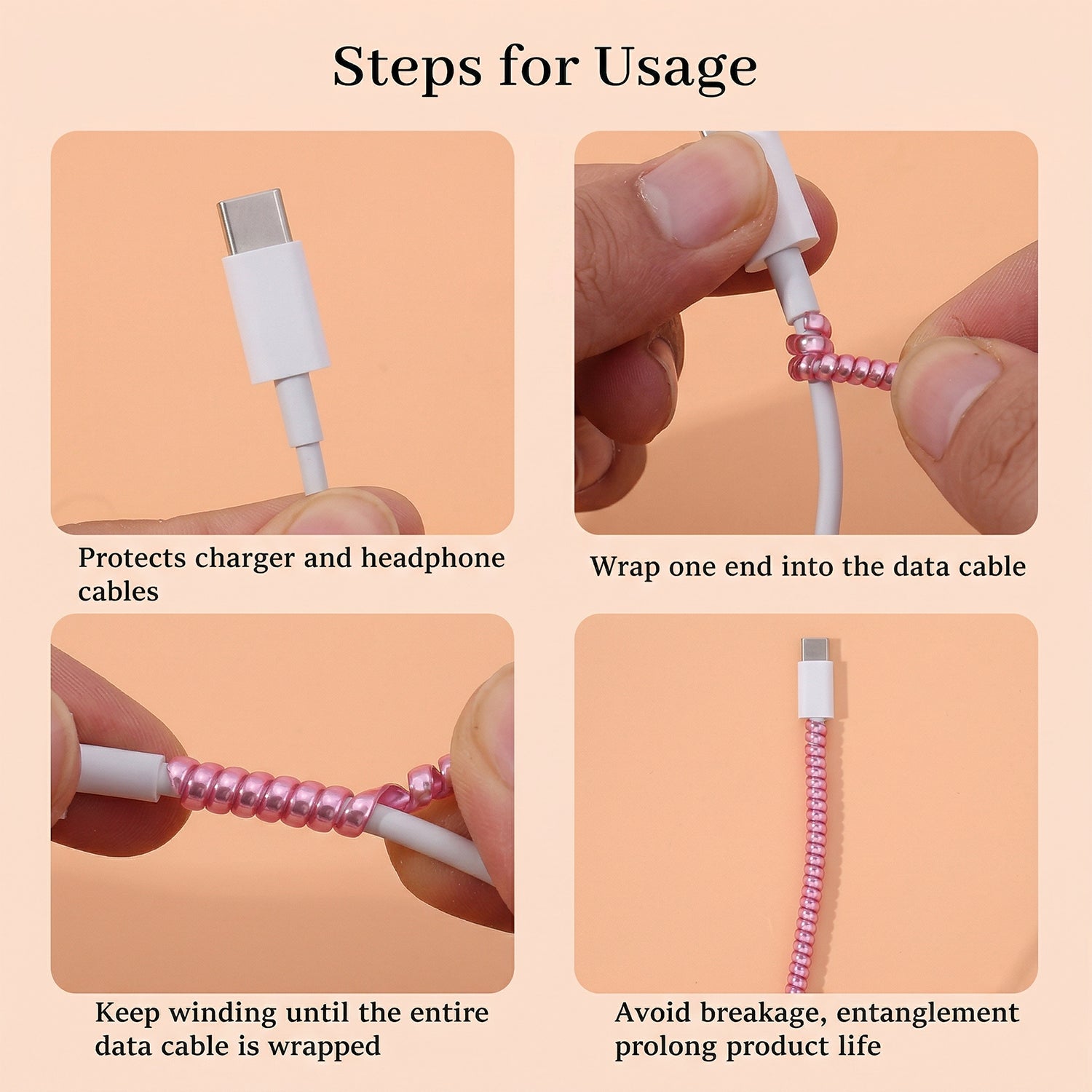 Flexible Spiral Cable Protector Sleeve (1 Pc)