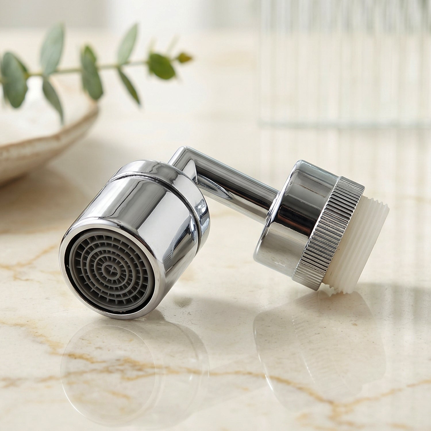 Easy-to-install swivel faucet aerator with leak-proof washer included